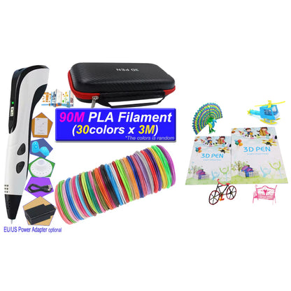Volalink 3D pen in white with 90 m of filament, travel case and 40-design book