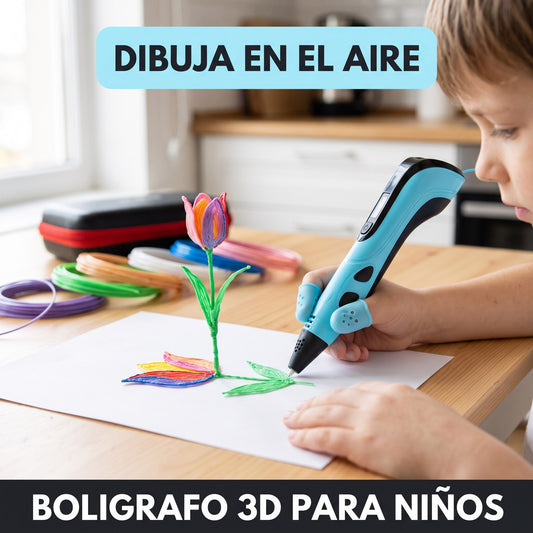 Child drawing a flower in the air with the 3D pen
